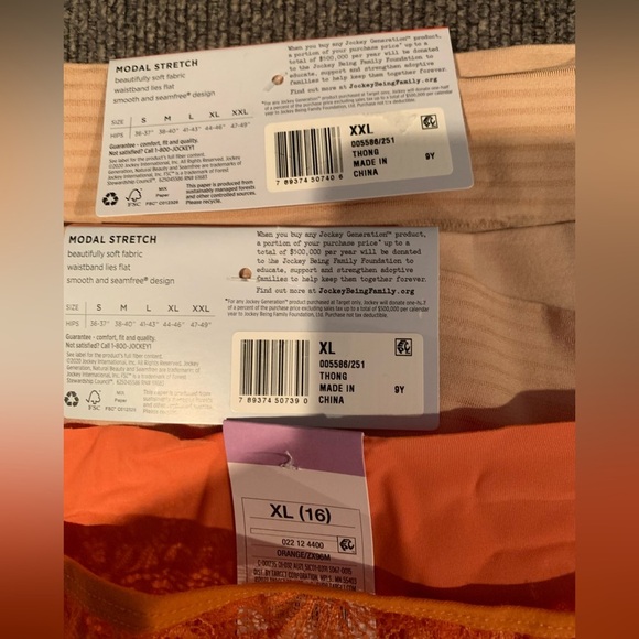 3 Pack Size XL/XXL Jockey and Auden Thong Underwear - Picture 4 of 4